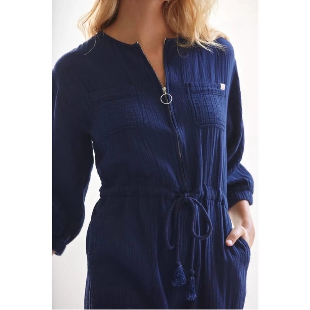 Sundry Gauzy Zip-Up Jumpsuit